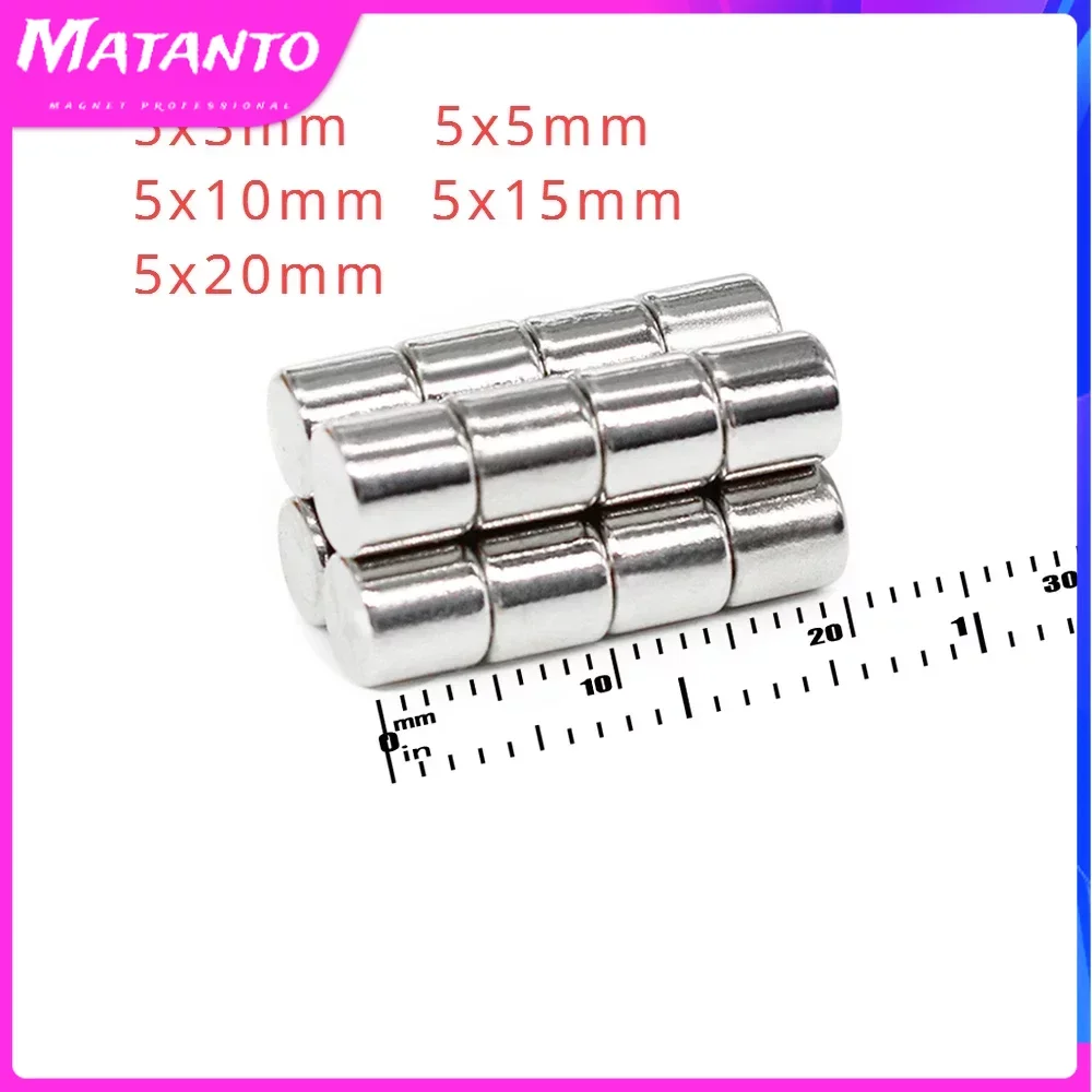 

50/100/200PCS 5x3mm 5x5mm 5x10mm 5x15mm 5x20mm Small Round Powerful Magnet Neodymium Search Permanent Strong Magnets