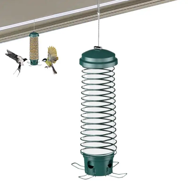 Squirrel Proof Bird Feeders For Outdoors Metal Anti Squirrel Bird Feeder 4 Ports Weather-Resistant Garden Bird Station Wildlife