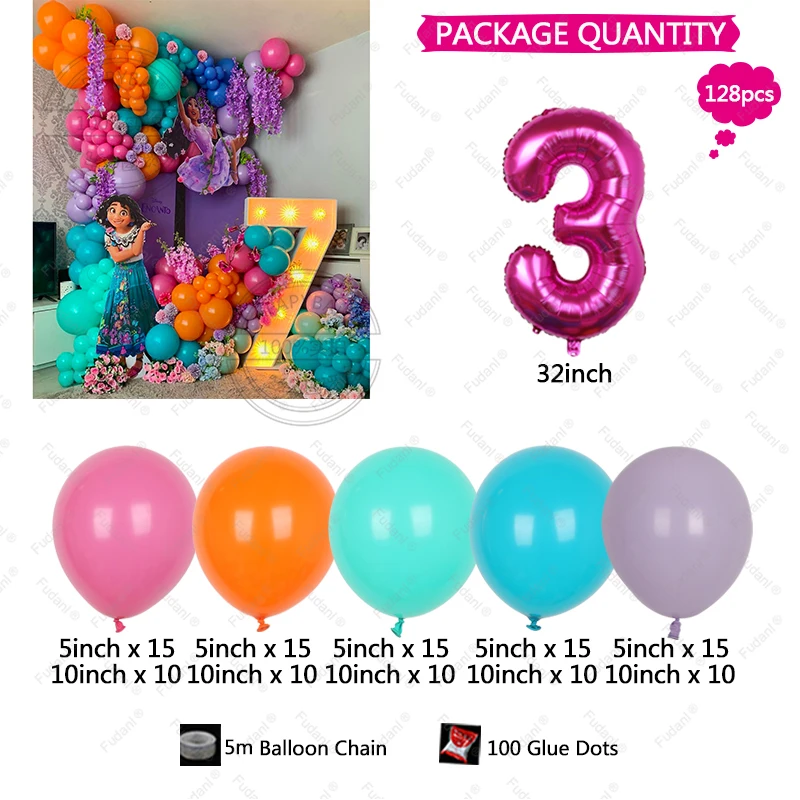 Disney Encanto Mirabel Theme Kids Birthday Balloons Garland Arch Kit Party Decors Baby Shower Birthday Party Decorations