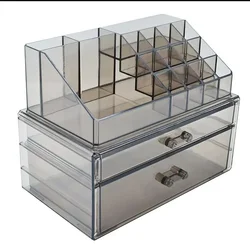 Desktop Makeup Storage Box Multi-layer Drawer Lipstick Organizer Multi-functional Storage Transparent Black Makeup Organizer