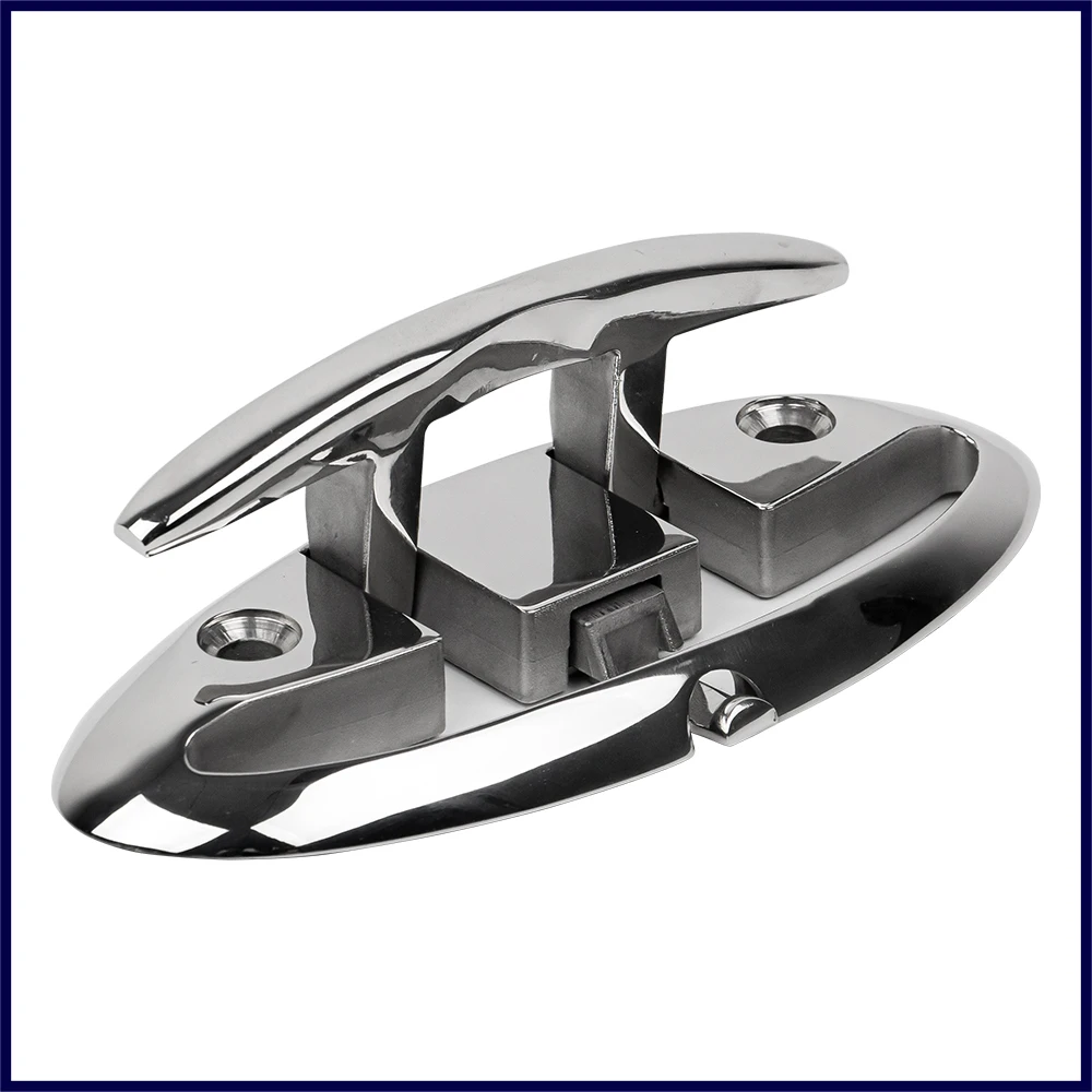 

PowerMarine Boat 8 Inch Folding Cleats 316 Stainless Steel Boat Dock Cleat With Button Marine Accessories