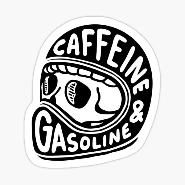 Caffeine Gasoline  5PCS Stickers for Funny Anime Stickers Wall Room Car Kid Cartoon Laptop Bumper Cute Luggage Window Home