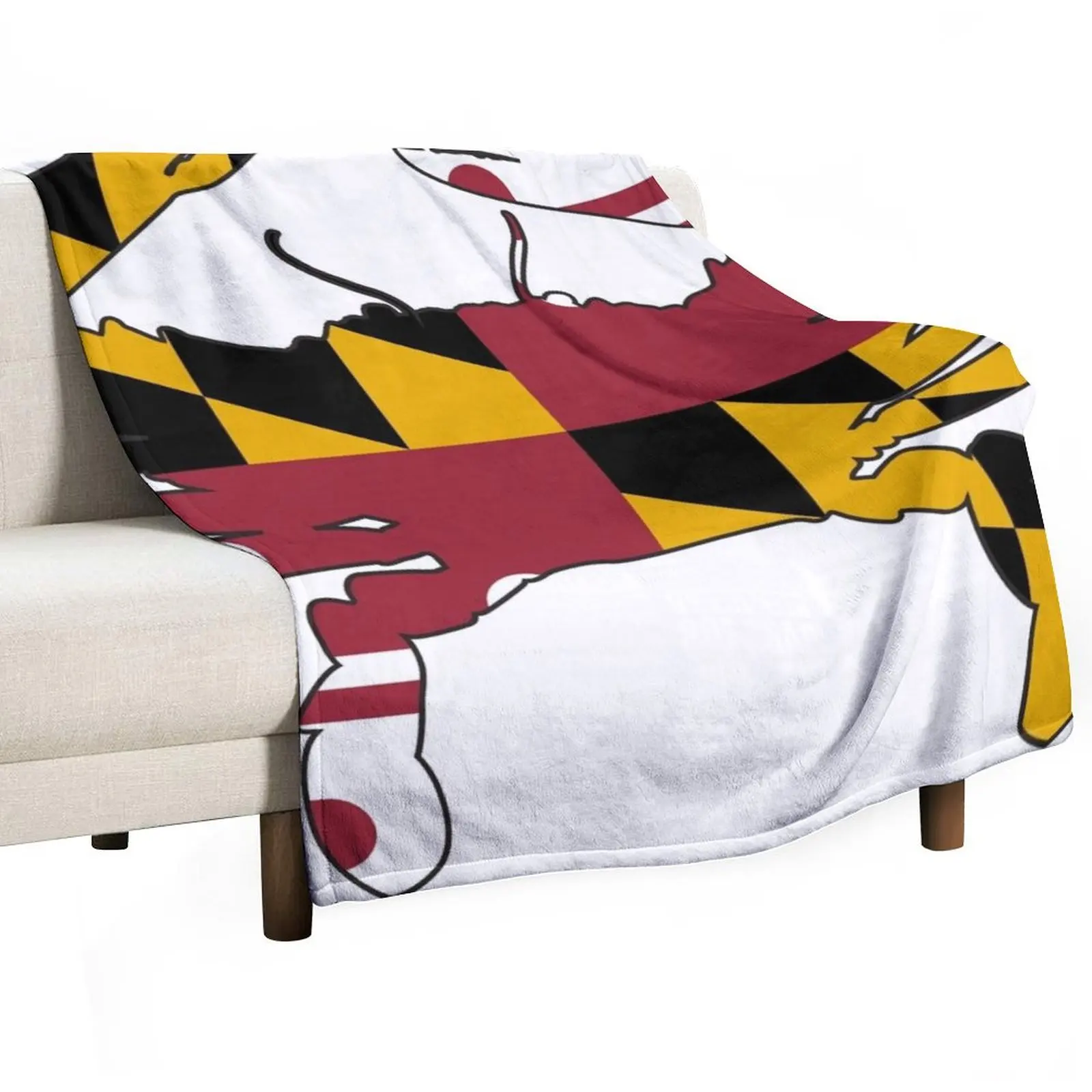 

Maryland Flag Crab Throw Blanket warm winter Vintage for babies valentine gift ideas Blankets