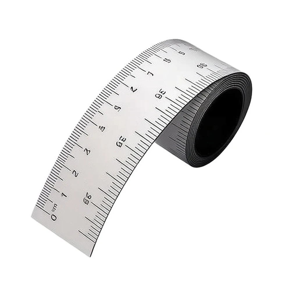 Magnetic Flexible Scale For Double Sided Ruler ABS Material Black White Cuttable For Workshop Machine Tool Workbench Positioning