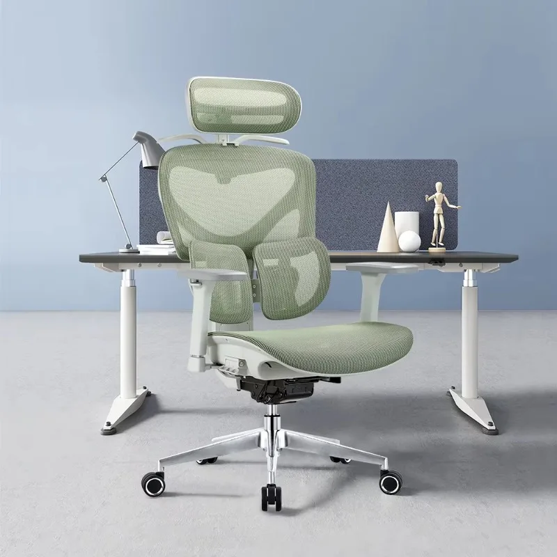 High-end new Rodeo Oficina aluminum-based multifunctional nylon mesh adjustable rotating ergonomic office chair waist support