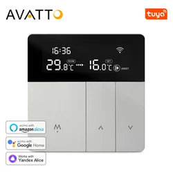 AVATTO Tuya WiFi Smart Thermostat 100-240 V Temperature Controller,Remote Control Works With Alexa Google Home Yandex Alice