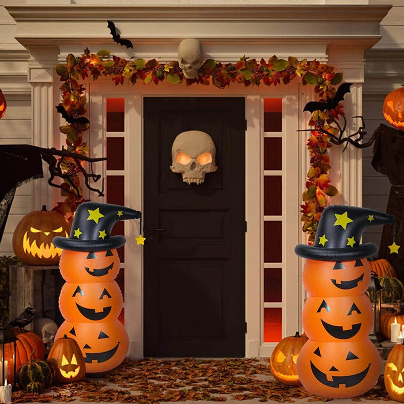 Halloween Inflatable Pumpkin Ghost Tumbler, Holiday Party Decoration Air Model, Durable Pvc Material Suitable for Indoor/Outdoor Party Decoration, Garden, Yard