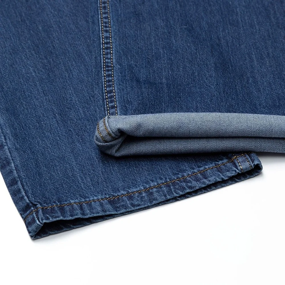 TIGER CASTLE-Jean classique en denim bleu pour homme, pantalon long et droit, de qualité, léger, 100% coton, collection été