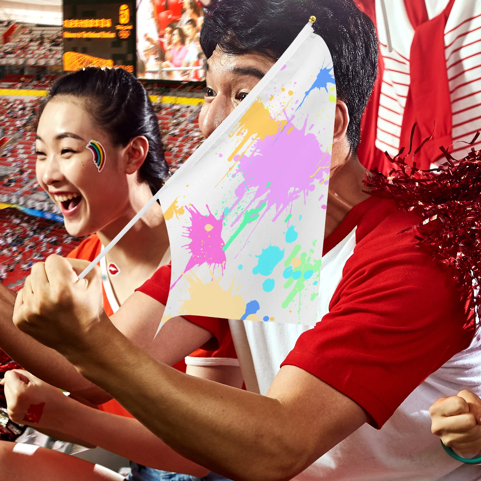 

20Pcs Handheld Referee Flags Professional Multi-Purpose Polyester Racing Cheering Signal Fan Waving Sport Match Safety Flags