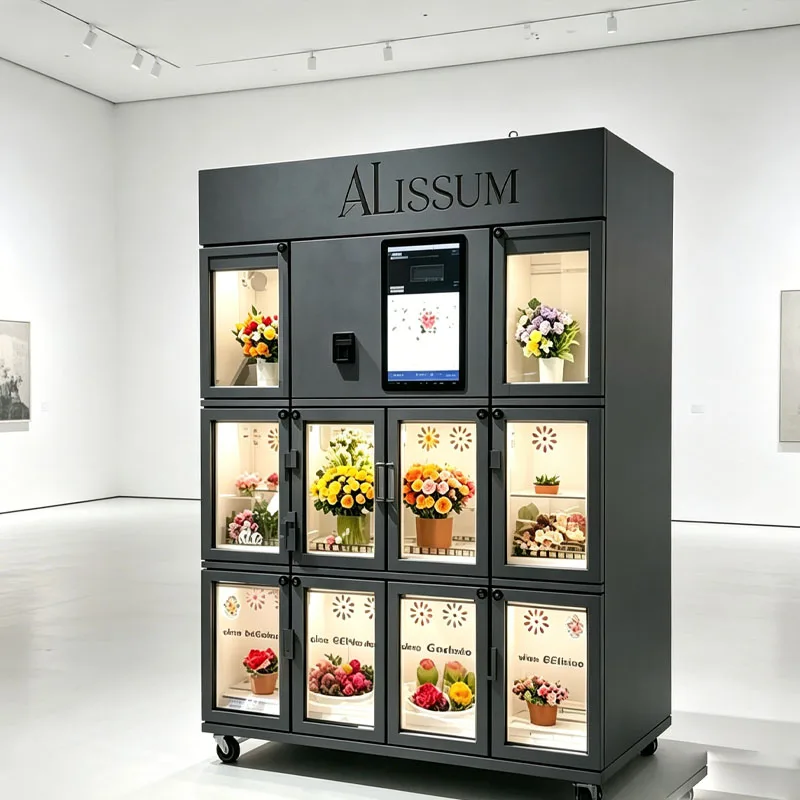 Flower Locker Vending Machine Smart Bouquet Display System with Refrigeration Technology Customized
