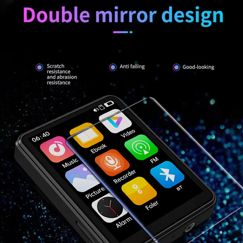 1-2PCS 2.4-inch Touchscreen MP3 Music Player Portable Bluetooth 5.3 FM Radio Mini Portable Am Fm Emergency Rechargeable Radios