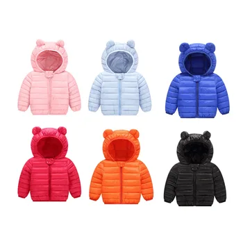 子供暖かいジャケット幼児ダウン綿アウター秋冬子供固体フード付きオーバーコートベビー防風防寒防寒着