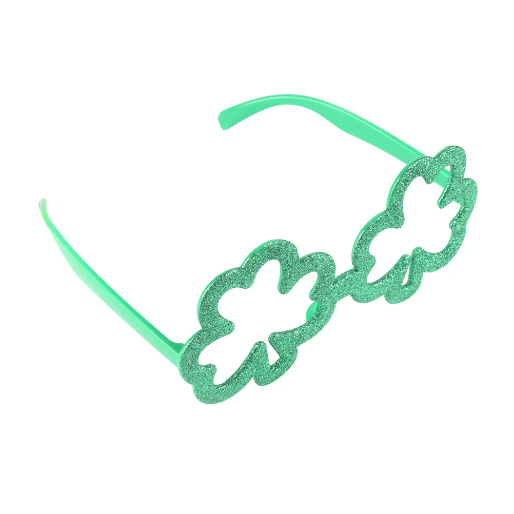 

Green Shamrock Shaped Glasses Festive St Patrick's Day Event Parade Accessory Novelty Eyewear for Men Women Party Fun