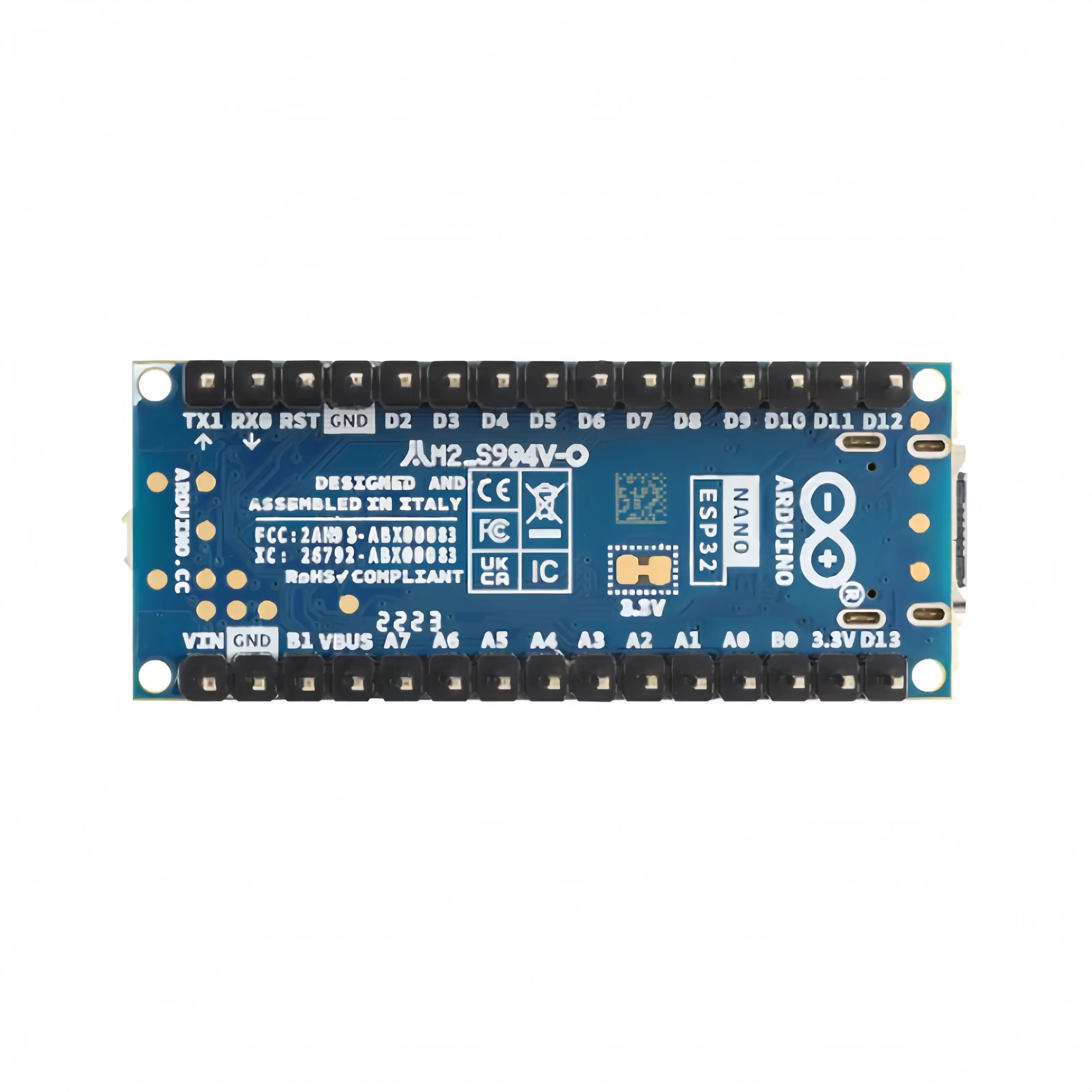 1pcs Original NANO ESP32 WITH HEADERS u-blox NORA-W106 (ESP32-S3) Development Board