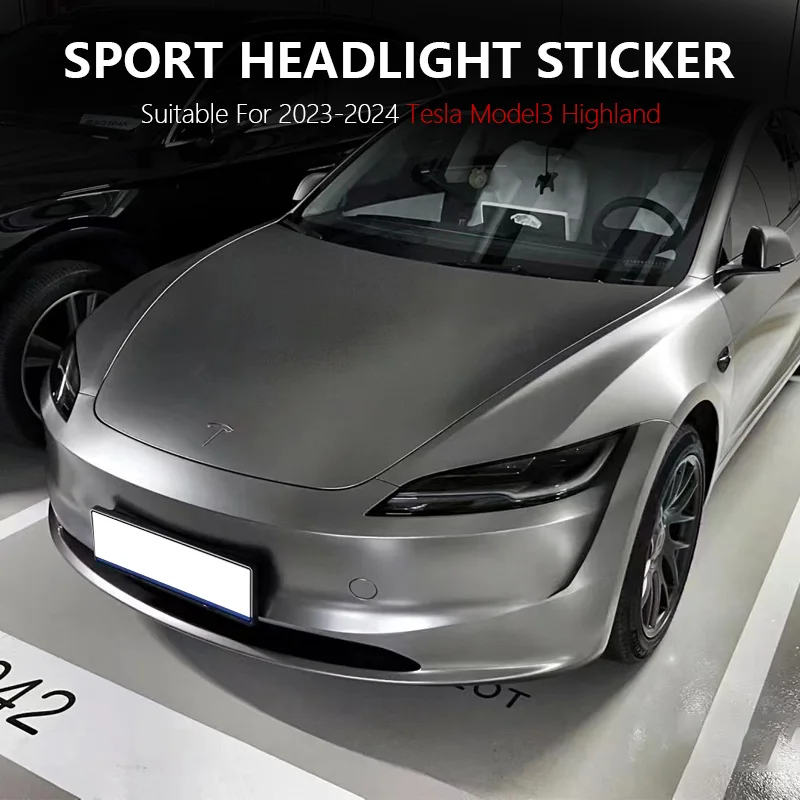 

Bumper Fang Shadow Sticker For Tesla Model 3 Highland 2024 Headlight Tuning Personalized Modification Auto Exterior Accessories