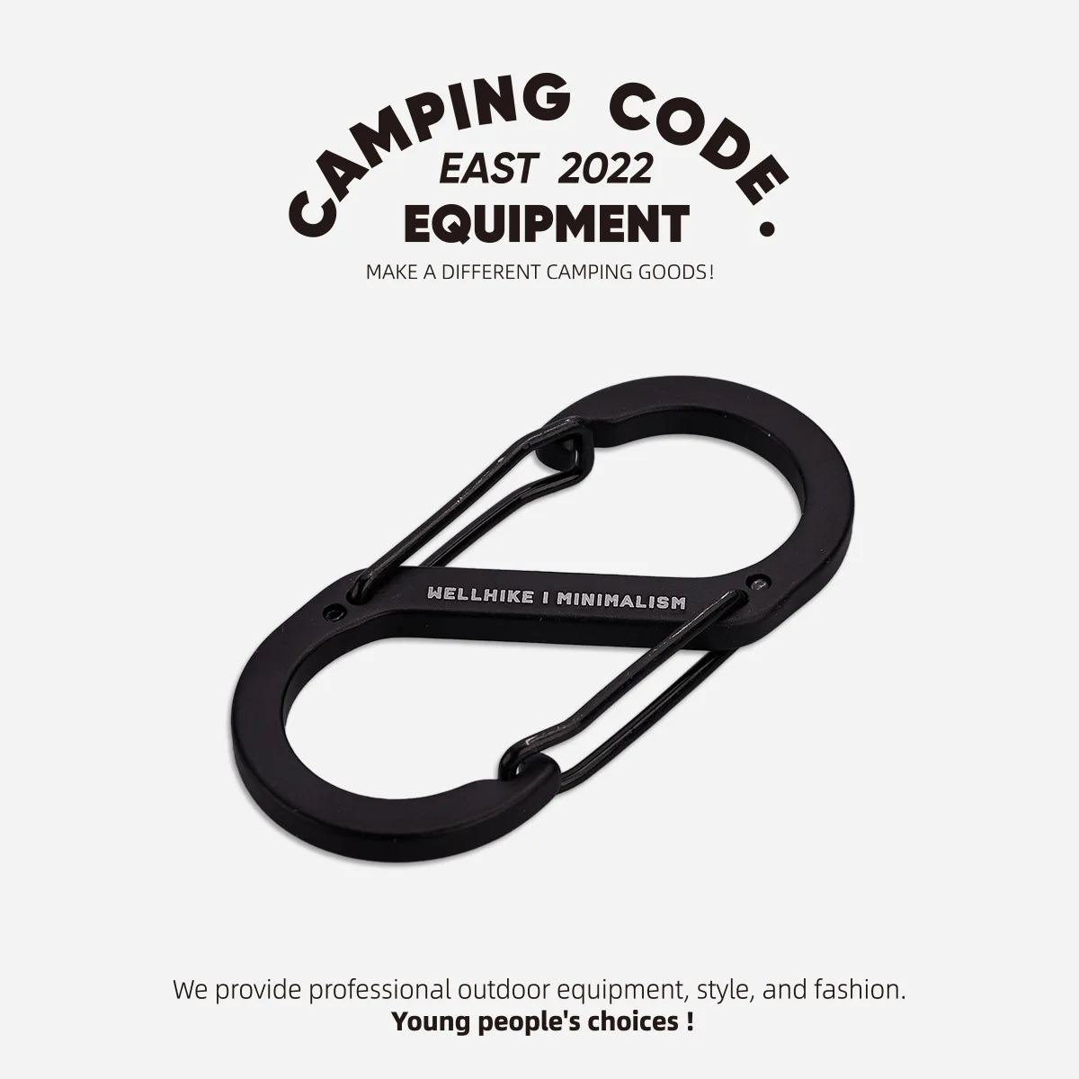 Outdoor aluminum alloy hiking buckle multifunctional safety hook camping keychain tent camping light S-shaped buckle