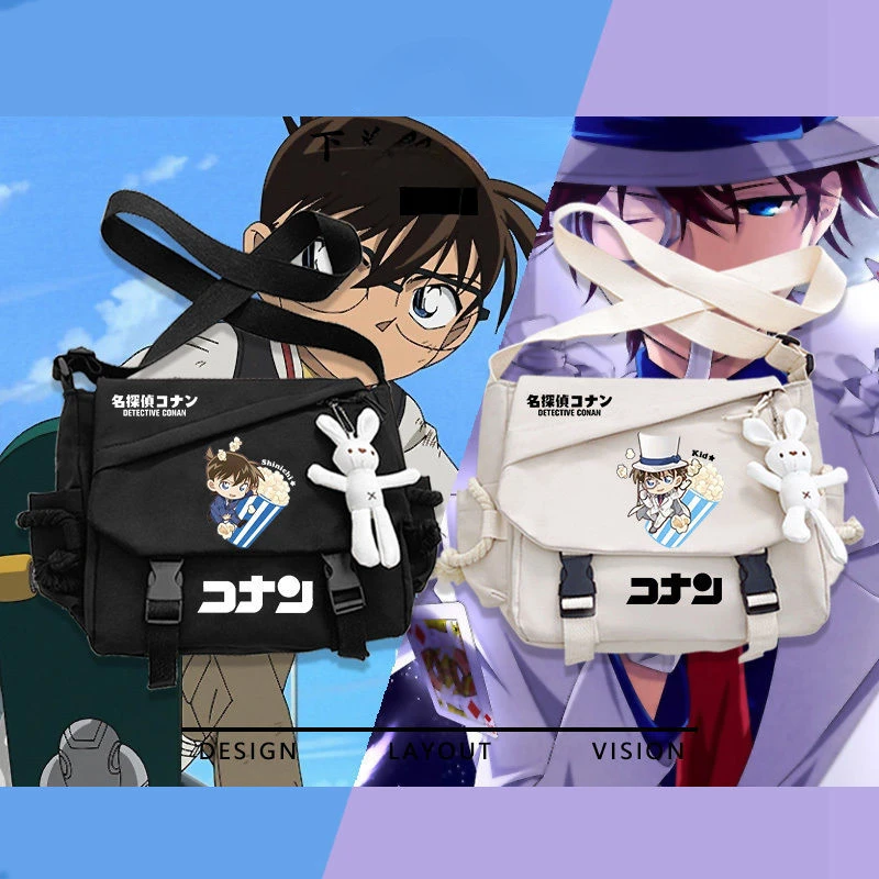 

Вместительные сумки через плечо Detective Conan, аниме фигурка кубинка Кайто, Конан эдогава, для косплея, искусственная сумочка-мессенджер, подарки