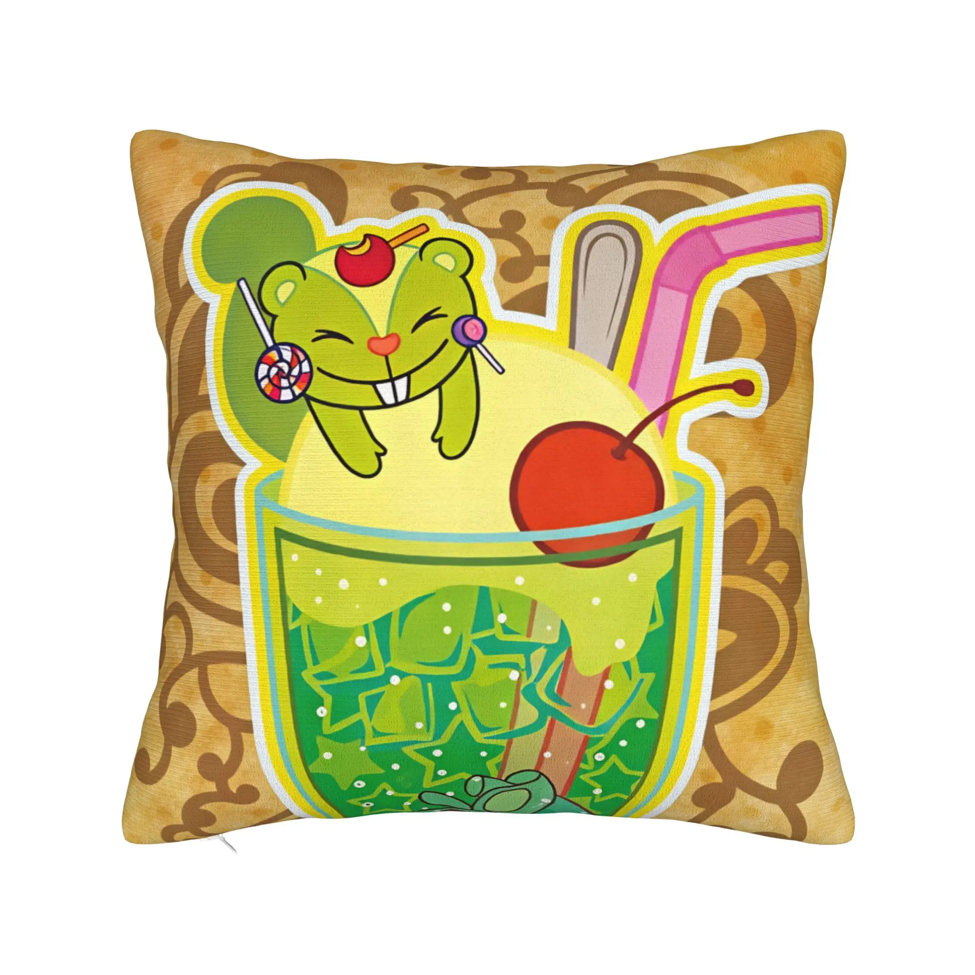 Pillow Cover Cartoon H-Happy Tree F-Friends  Kawaii Pillow Case For Living Room Bed Chair Pillowcases