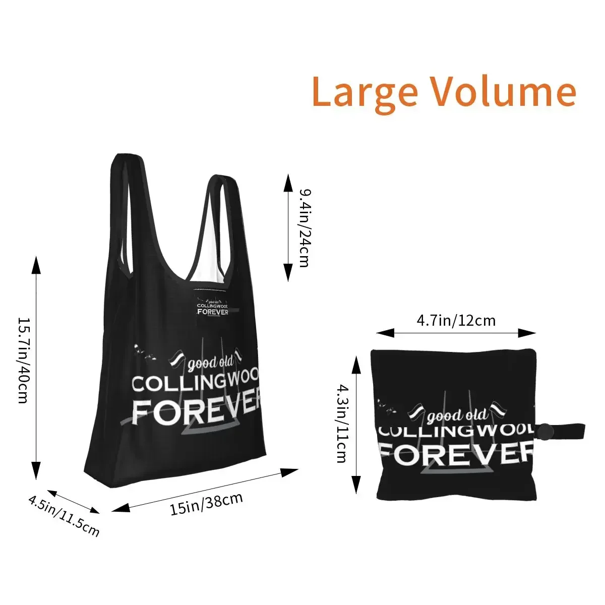 Good Old Collingwood Forever Shopping Bag Portable Tote Bags Foldable Shoulder Shopper Bag Groceries Handbag