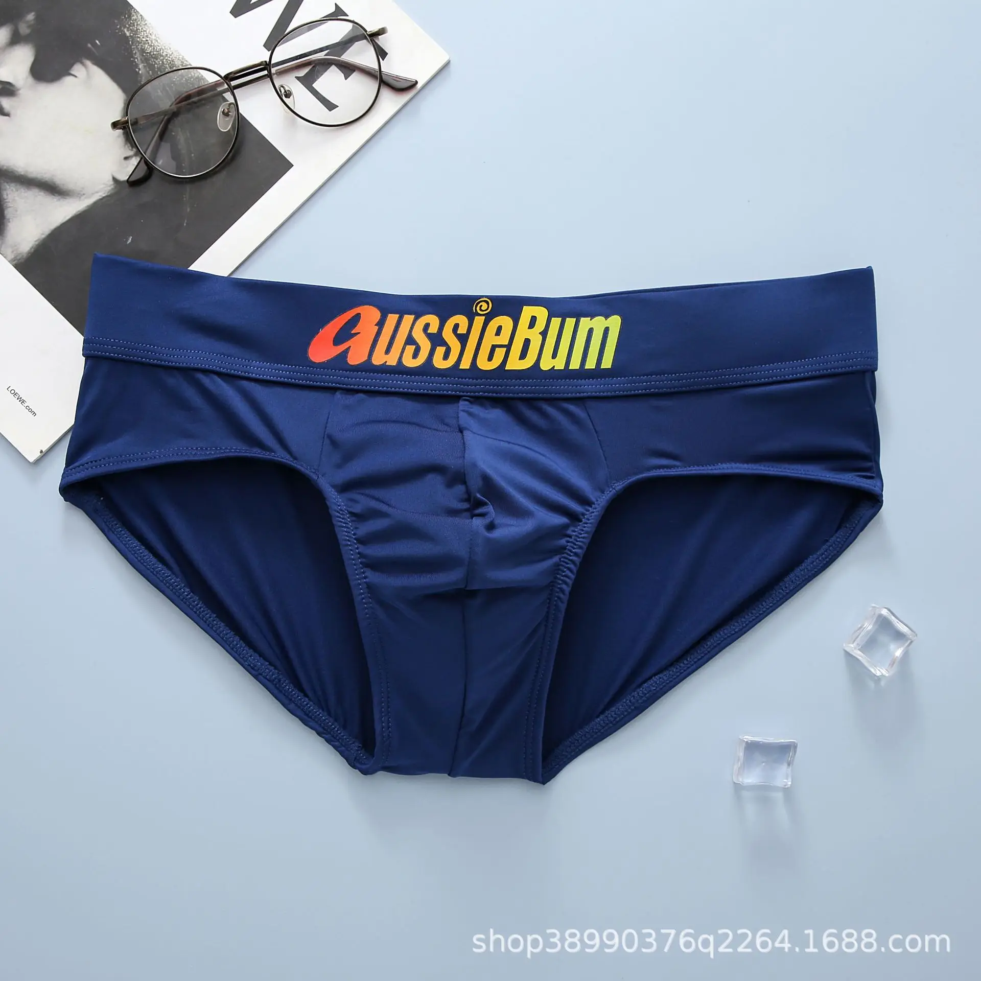 Aussiebum-Slip en soie de lait pour homme, bas audiélastique, confortable, sac convexe en U