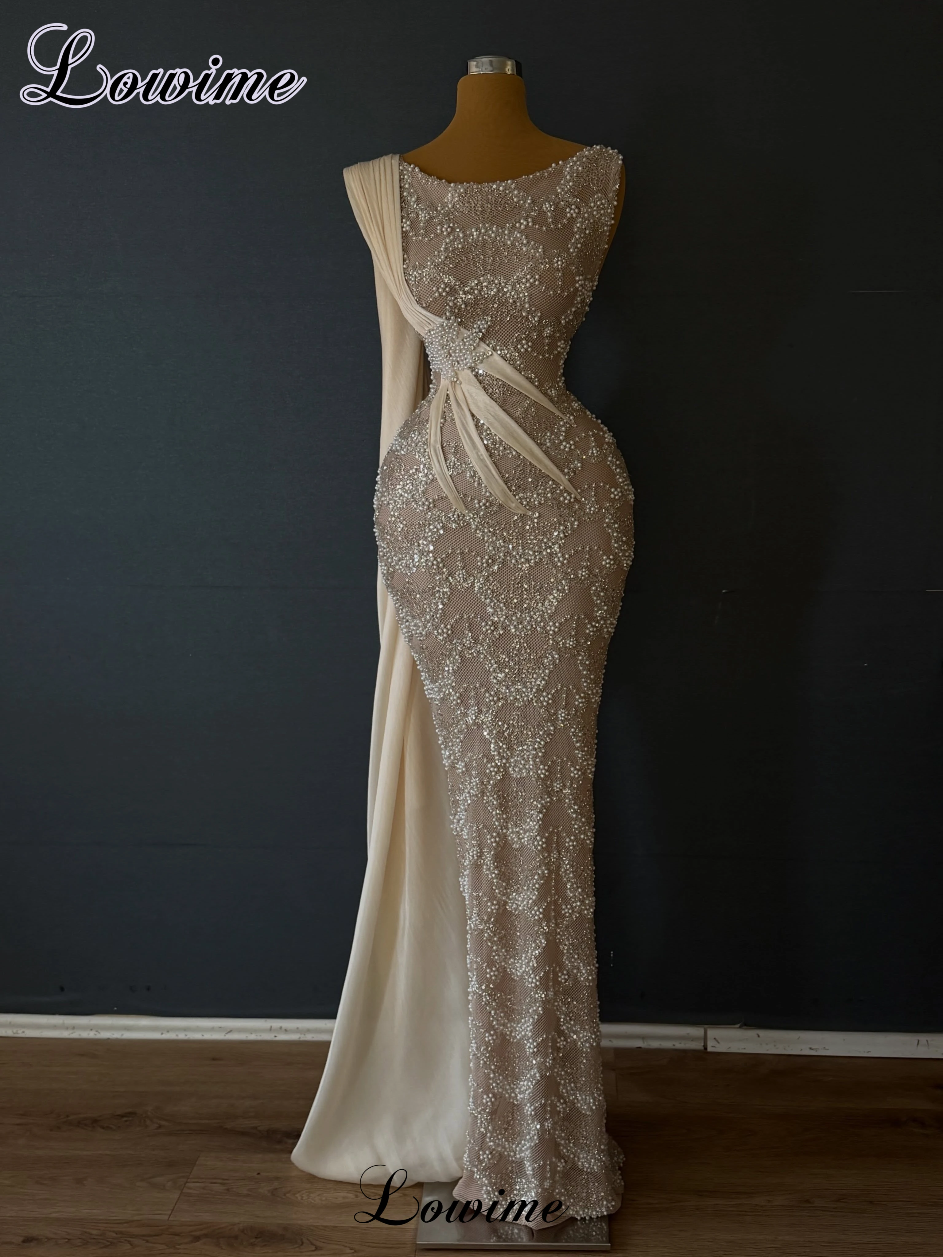 New Elegant Champagne Beaded Prom Dresses For Women 2027 Arabic Dubai Wedding Guests Dresses Vestidos De Cóctel Customized