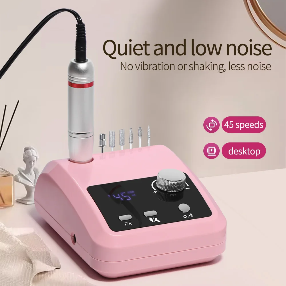 전문가용 45000RPM 전동 네일 드릴 - 충전식 휴대용 금속 네일 그라인더, 살롱 및 가정용 매니큐어 도구