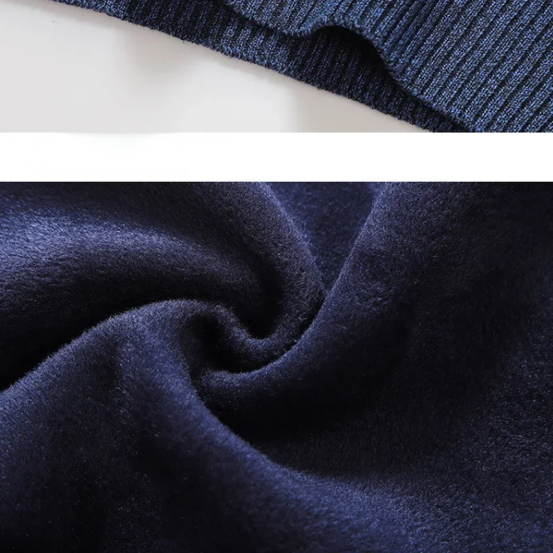 Herbst Winter Warme Pullover Männer Pullover Fleece Dicken Strick Jumper Runde Hälse Lange Ärmel Lässige Strickwaren Pullover Männer