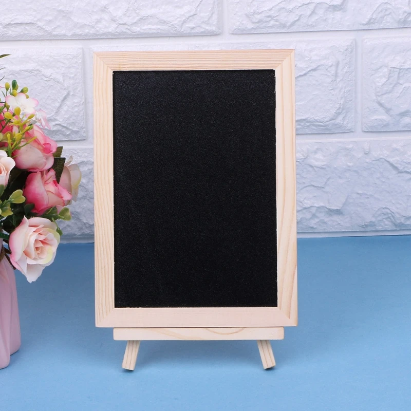 Wood Tabletop Chalkboard Double Sided Blackboard Message Board Children Kids Toy