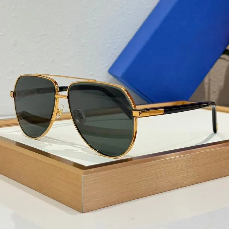 Luxury Full Frame Pilot Sunglasses 80130 Men Women Alloy and Acetate Temple  Designer Eyewear SIZE 63-13-143