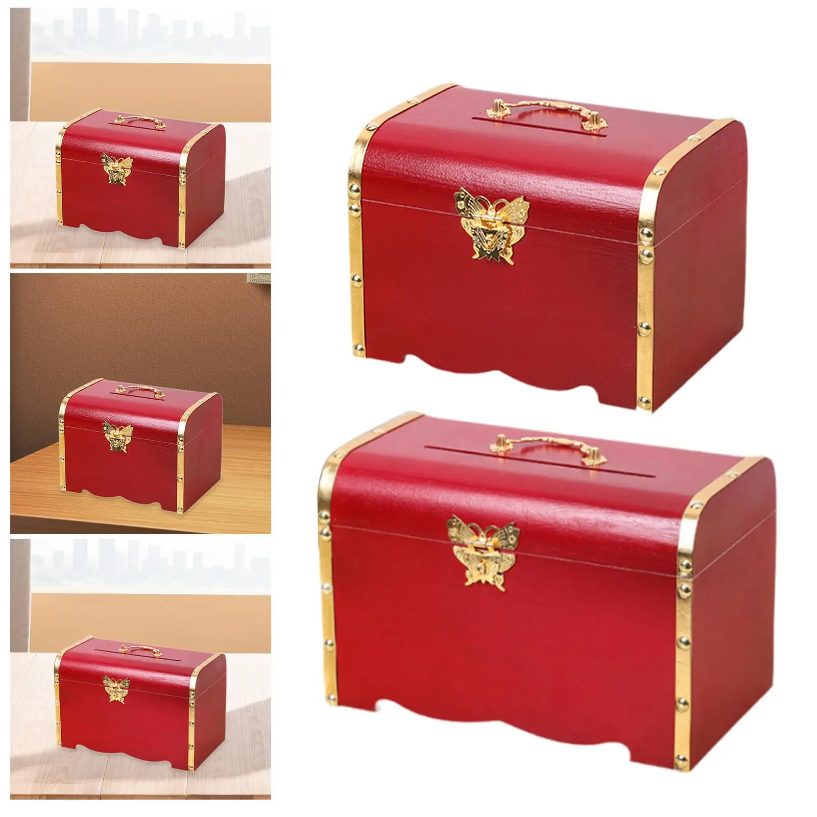 Treasure Chest Savings Box with Lock for Kids Birthday Gifts Home Decor