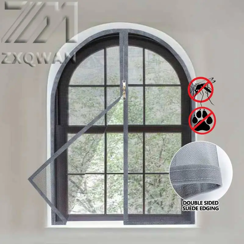 

Customizable curved surface mosquito and fly-proof reinforced mesh with invisible fabric. Gray edge zipper Easy installation