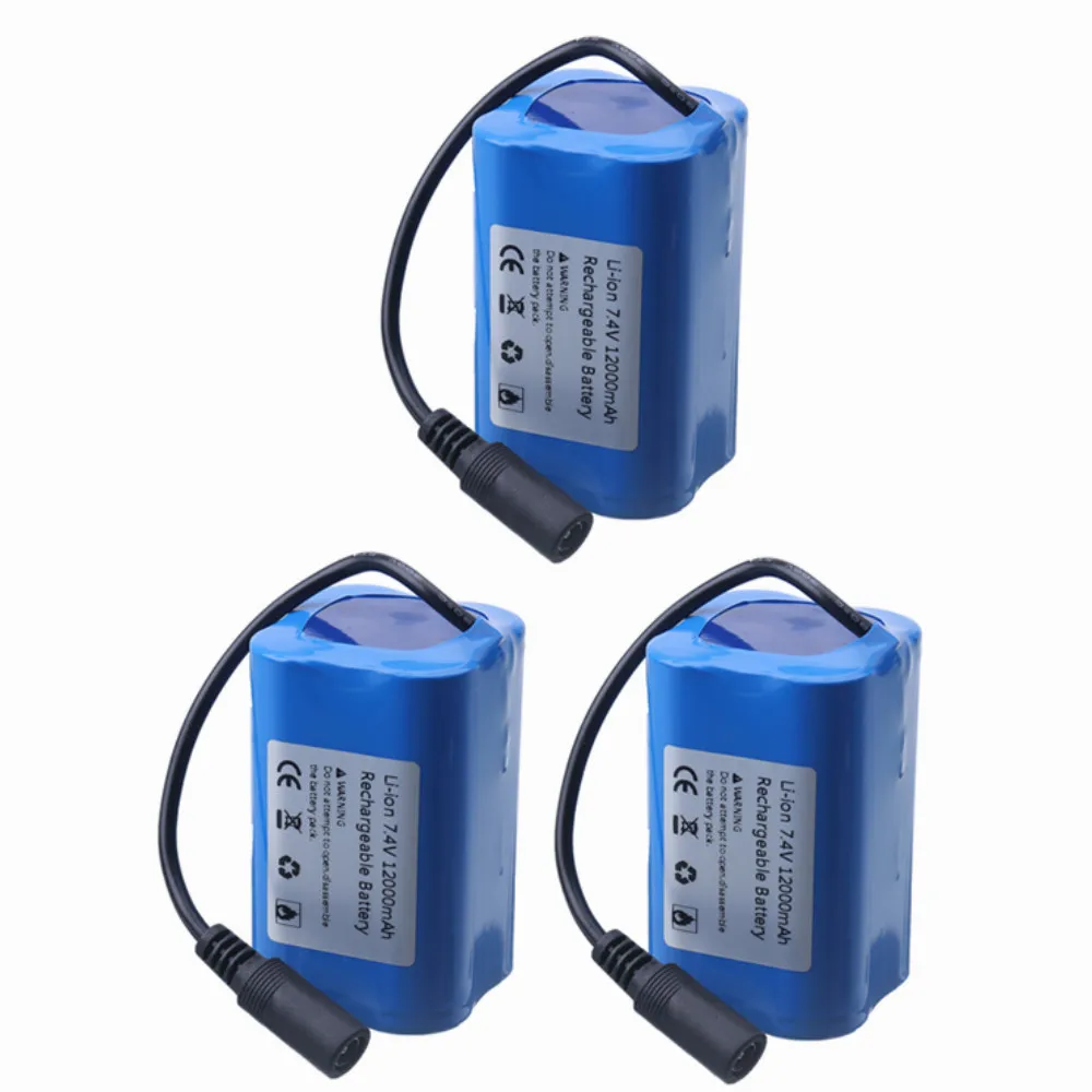 7.4V 12000mAh Batterij met USB Lader Voor T188 T888 2011-5 V007 C18 H18 Afstandsbediening RC visaas Boot Reserve Batterij Onderdelen