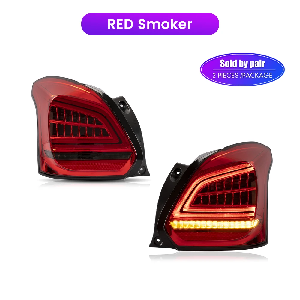Pair Of LED Tail Lights For Suzuki Swift 2017-2022 DRL Reverse Brake Turning Signal Plug And Play Car Rear Tail Light Assembly image 3