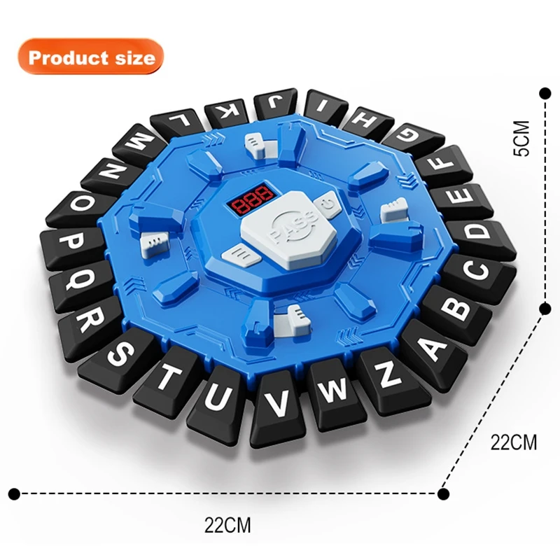لعبة لوحة حروف أبجدية مجنونة مكونة من 24 مفتاحًا مع مؤقت عرض رقمي، ألعاب تعليمية للتفاعل بين الوالدين والطفل للحفلات العائلية
