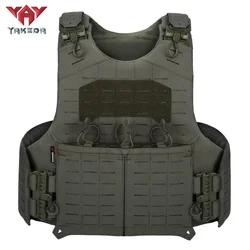 YAKEDA 500D Nylon Quick Release Hunting airsoft Tactical Vest Laser Cutting PALS System Expandable Plate carrier Combat Tank Top