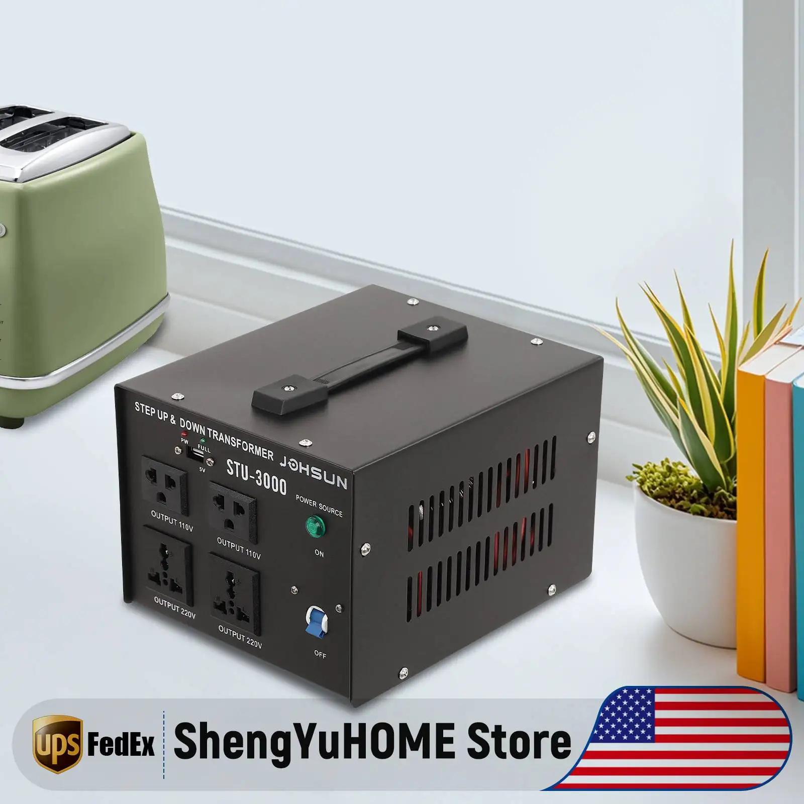 

Transformer Voltage Converter 3000 Watt, STU-3000 Step Up and Step Down Converter, 110V to 220V 240V AC Power Converter Black