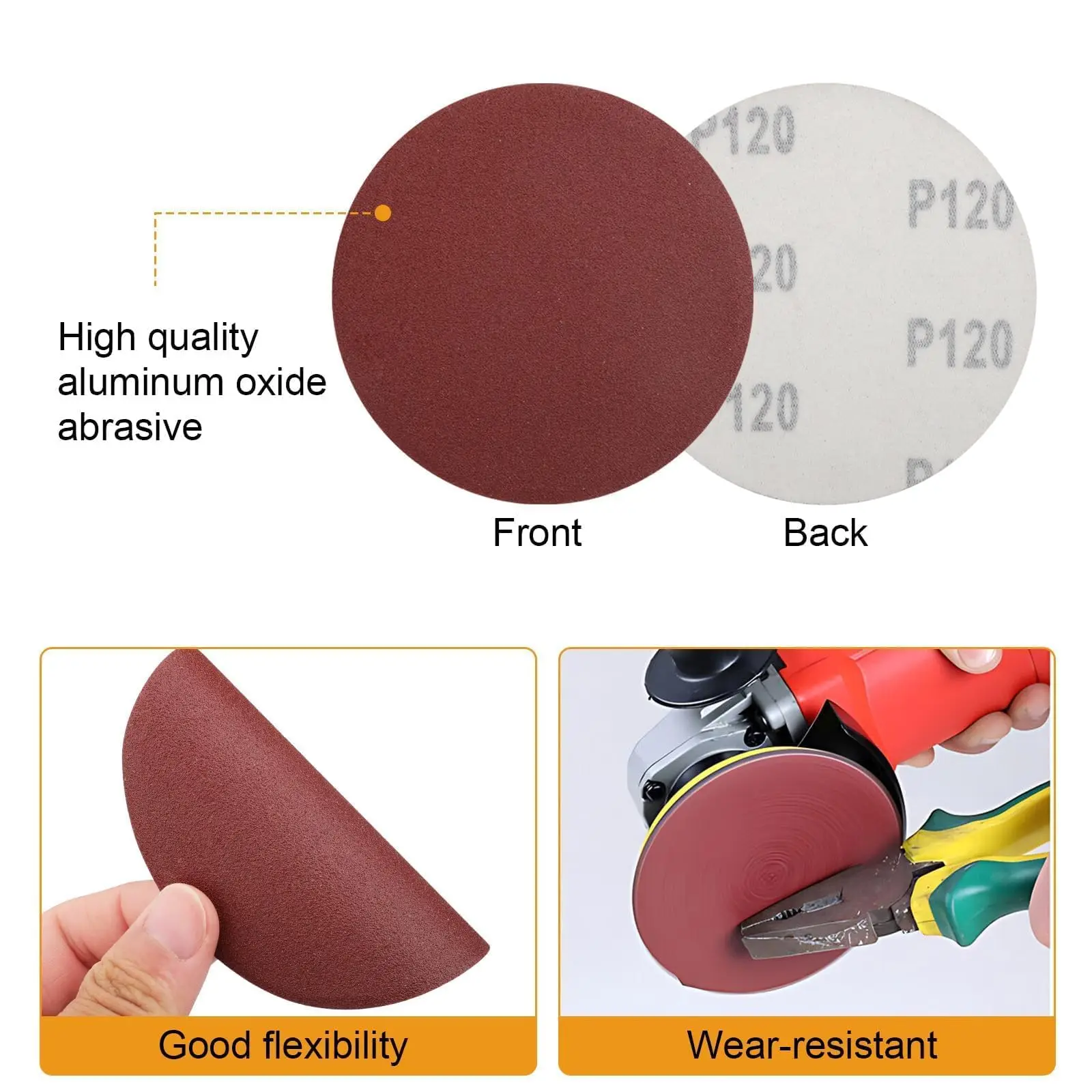 2/3/4/5/6/7 Inch Sanding Disc 30PCS Hook and Loop Sandpaper 40-2000 Grit Aluminum Oxide Round Sand Paper for Woodworking Drywall
