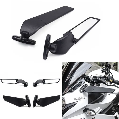 Espejo retrovisor giratorio ajustable para motocicleta, espejos de ala de viento modificados, Honda CBR650, CBR600RR, YAMAHA, Kawasaki, BMW