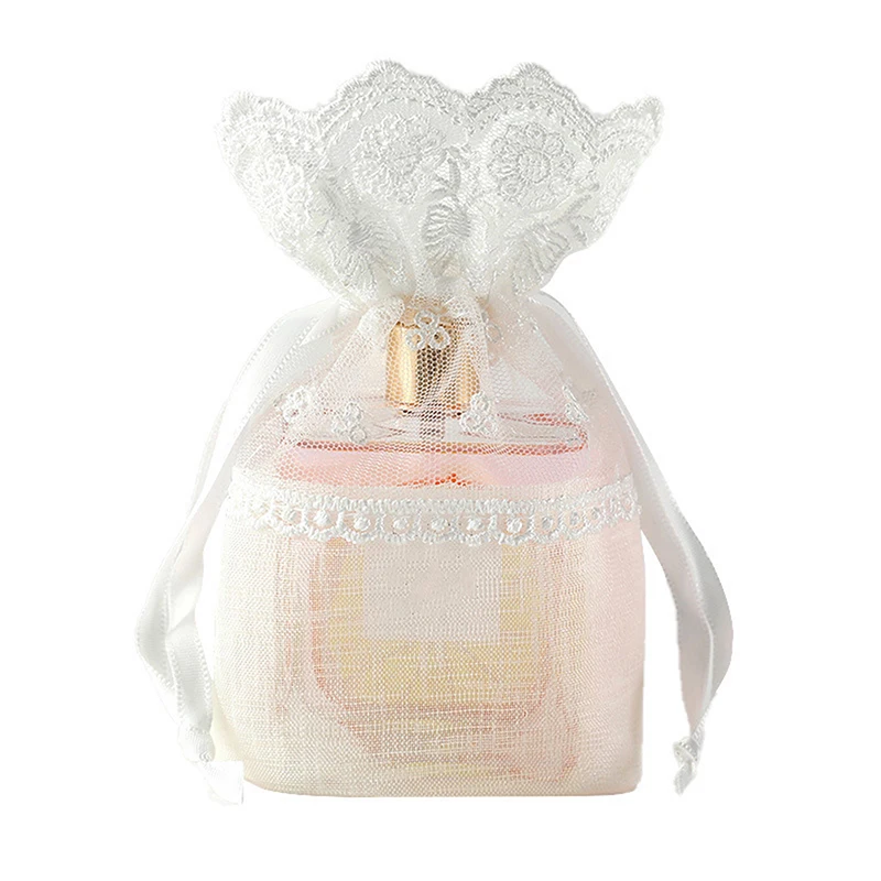 Exquisite Lace Jewelry Drawstring Bag Christmas Candy Packaging Pocket Dragees Pouches Craft Packages Wedding Gift Bag