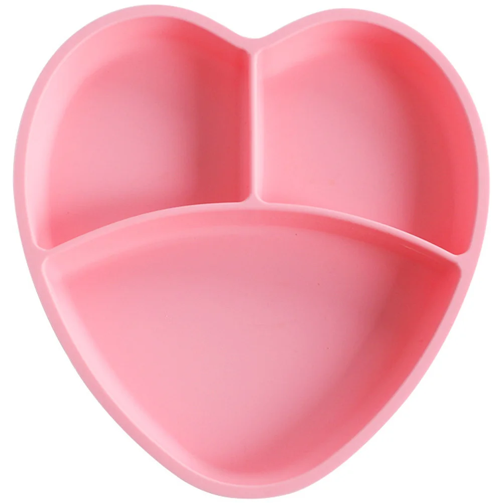 

Силиконовая присоска, детская тарелка с сердечком, разделенное блюдо с отделением, легкая портативная посуда для кормления, посуда для кормления