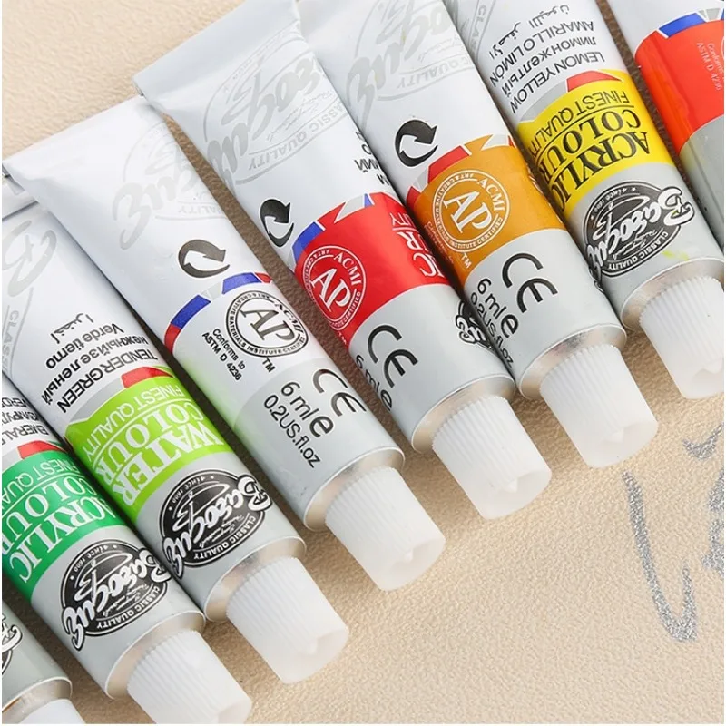 12Colors/Set DIY Art Painting Set Professional Acrylic Watercolor Paint For Ceramic Stone Canvas Art Supplies For Students