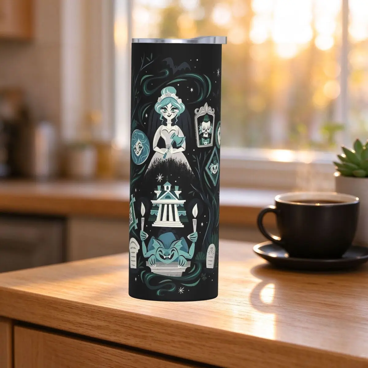 Haunted Mansion Stretching Stainless Steel Tumbler Vacuum Insulated Mugs Thermal Cold Cup Straws With Lid 20oz