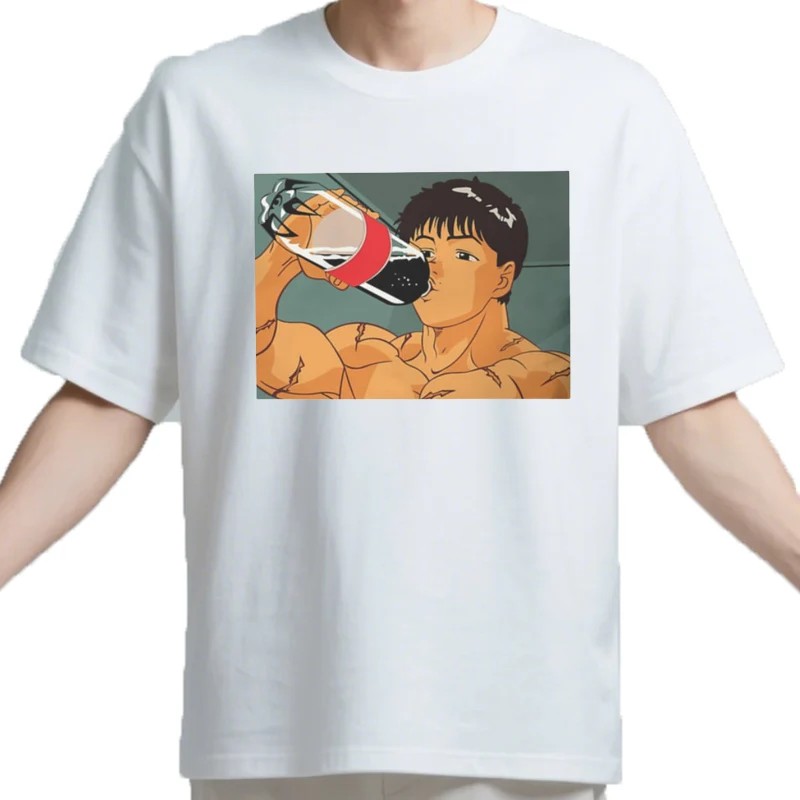 T-shirt à col rond pour homme, vêtement surdimensionné, en pur coton, Original, Baki Hanma Yujiro Dou, Manga, offre spéc