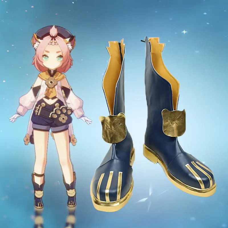 chaussures-de-cosplay-anime-genshin-impact-diona-bottes-courtes-bleues-en-cuir-pu-pour-carnaval-d'halloween