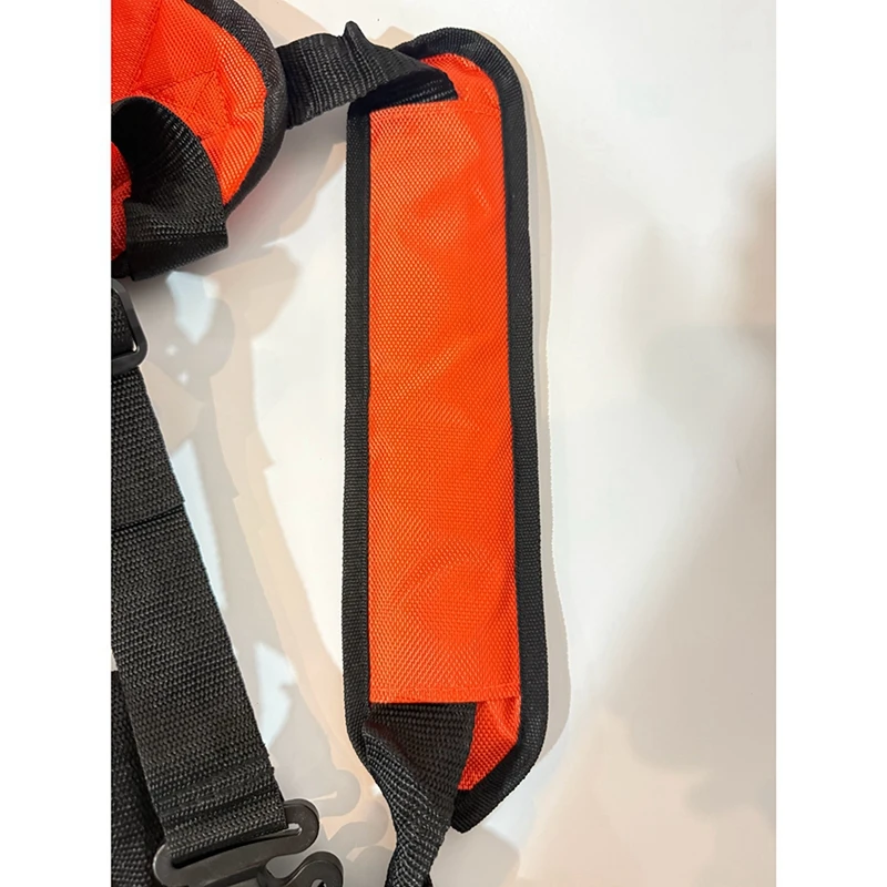 A03F Universal Trimmer Shoulder Harness Strap Belt for Grass Cutter Lawn Mower Padded Comfort Orange