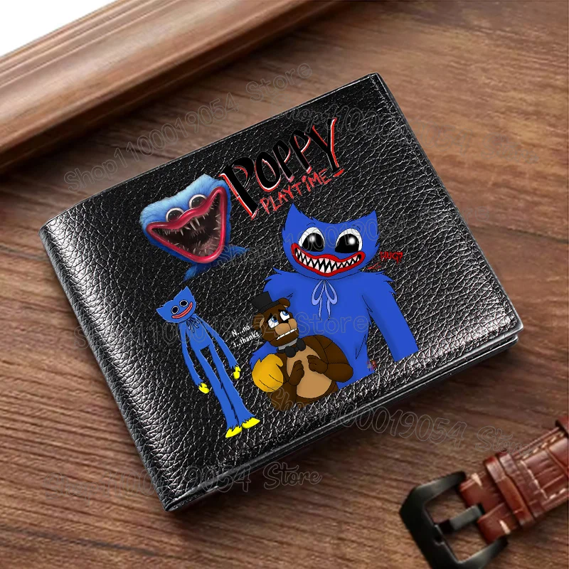 Game Poppy Playtime Huggy Wuggy Kissy Missy Men Portable Foldable PU Coin Purse Short Wallet Card Holder