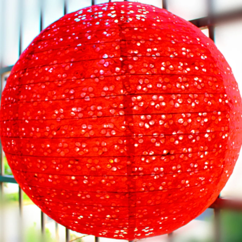 Creative Hollow Lantern Festival Spring Festival Wedding Festive Paper Red Lantern Ancient Style Big Lantern Cover Hanging Decor