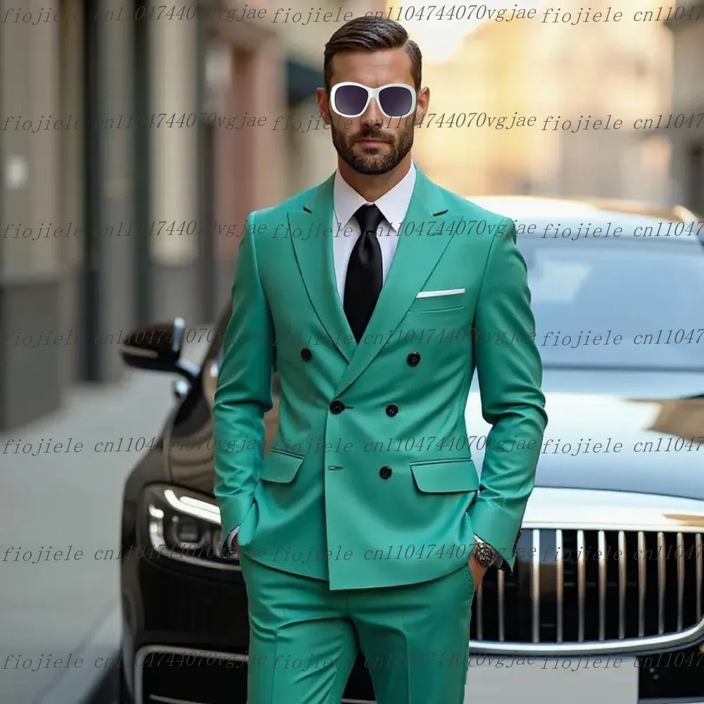 

Светло-зеленый мужской костюм для торжественных случаев, свадебная вечеринка, жених, жених, деловой выпускной, мужские смокинги на заказ, комплект из 2 предметов, куртка, брюки