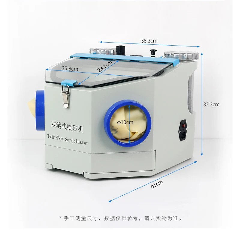 Dental Twin-Pen Sandblaster box porcelain inner crown orthodontic bracket sandblasting machine with drawer