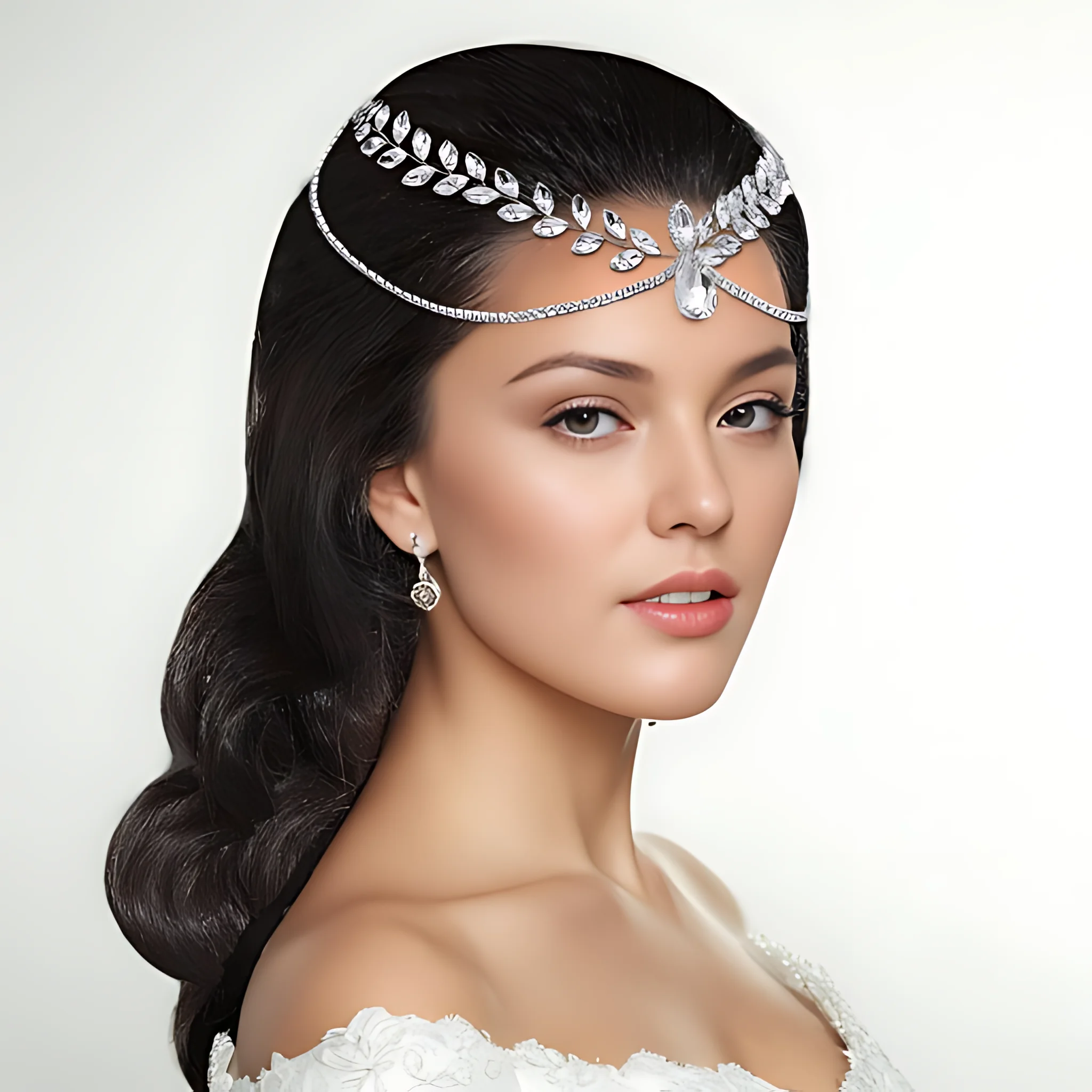 Woman Headband with Comb Forehead Head Chain Bridal Tiara Wedding Hair Accessories Pageant Hair Ornament Headwear HP524